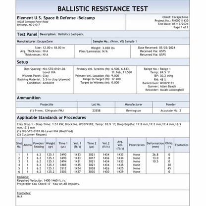 EscapeZone Shield/Faraday Ballistic Backpack-NAVY