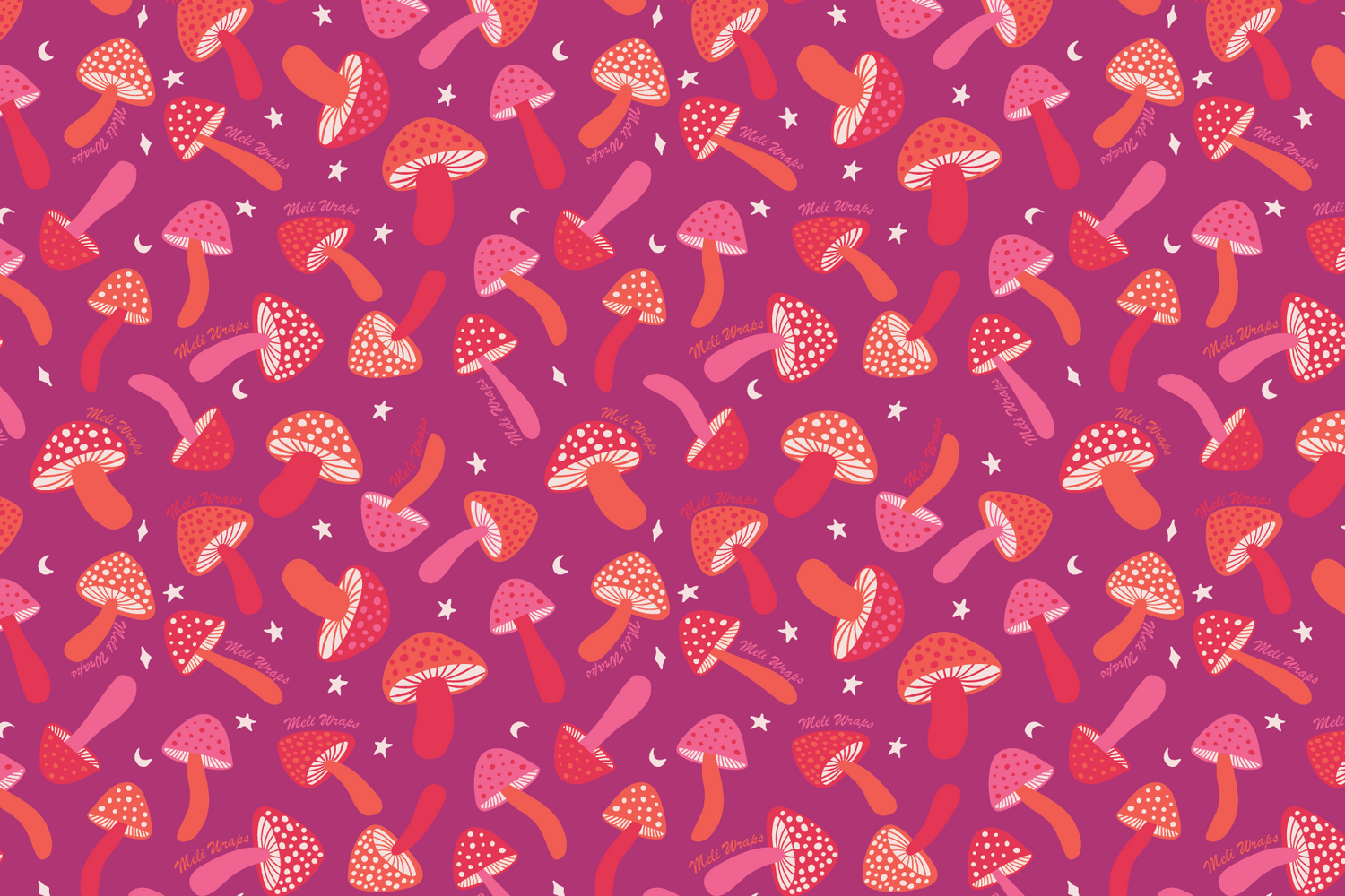 Beeswax Food Wrap - Purple Mushroom Print