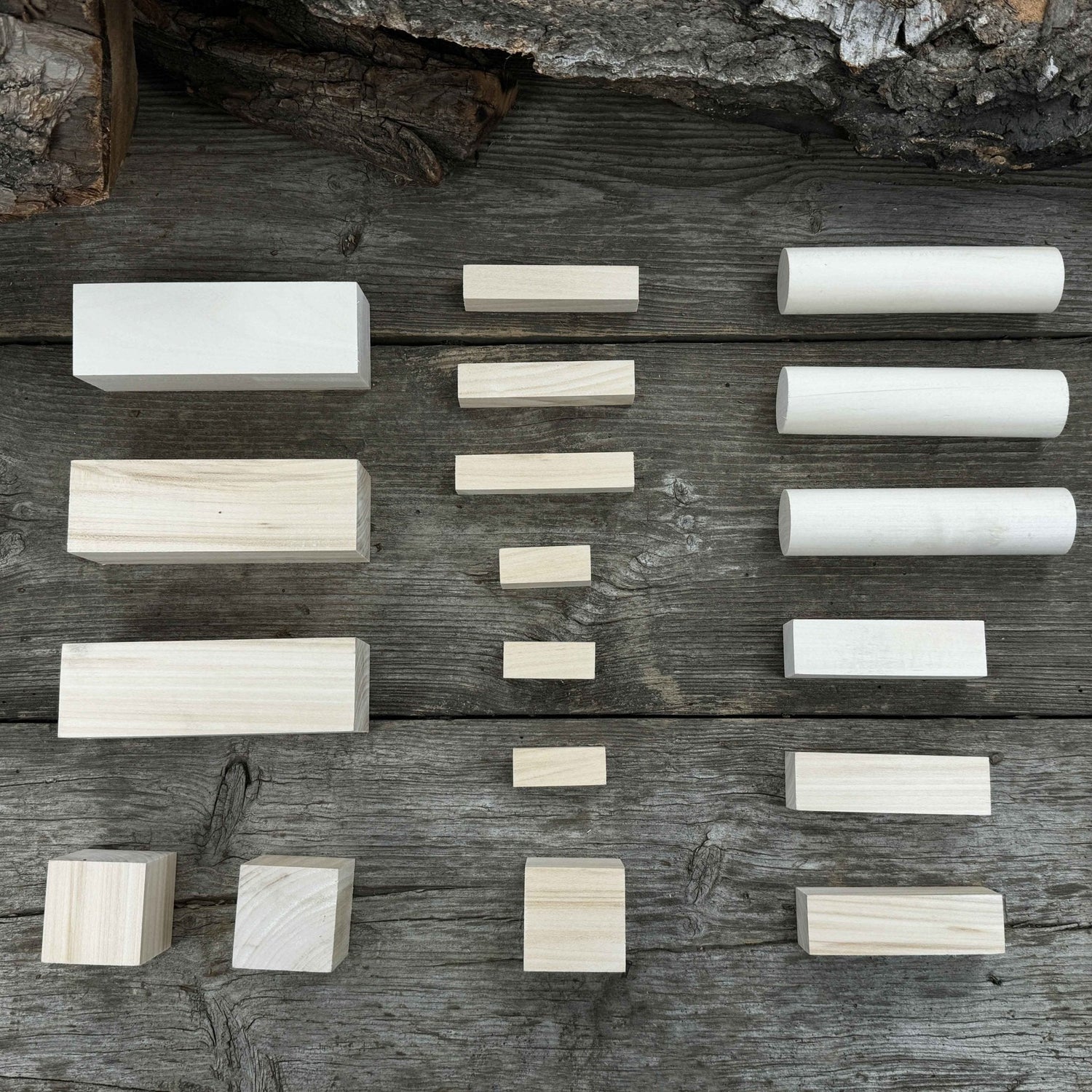 Set of 18 Assorted Linden Wood Carving Blanks