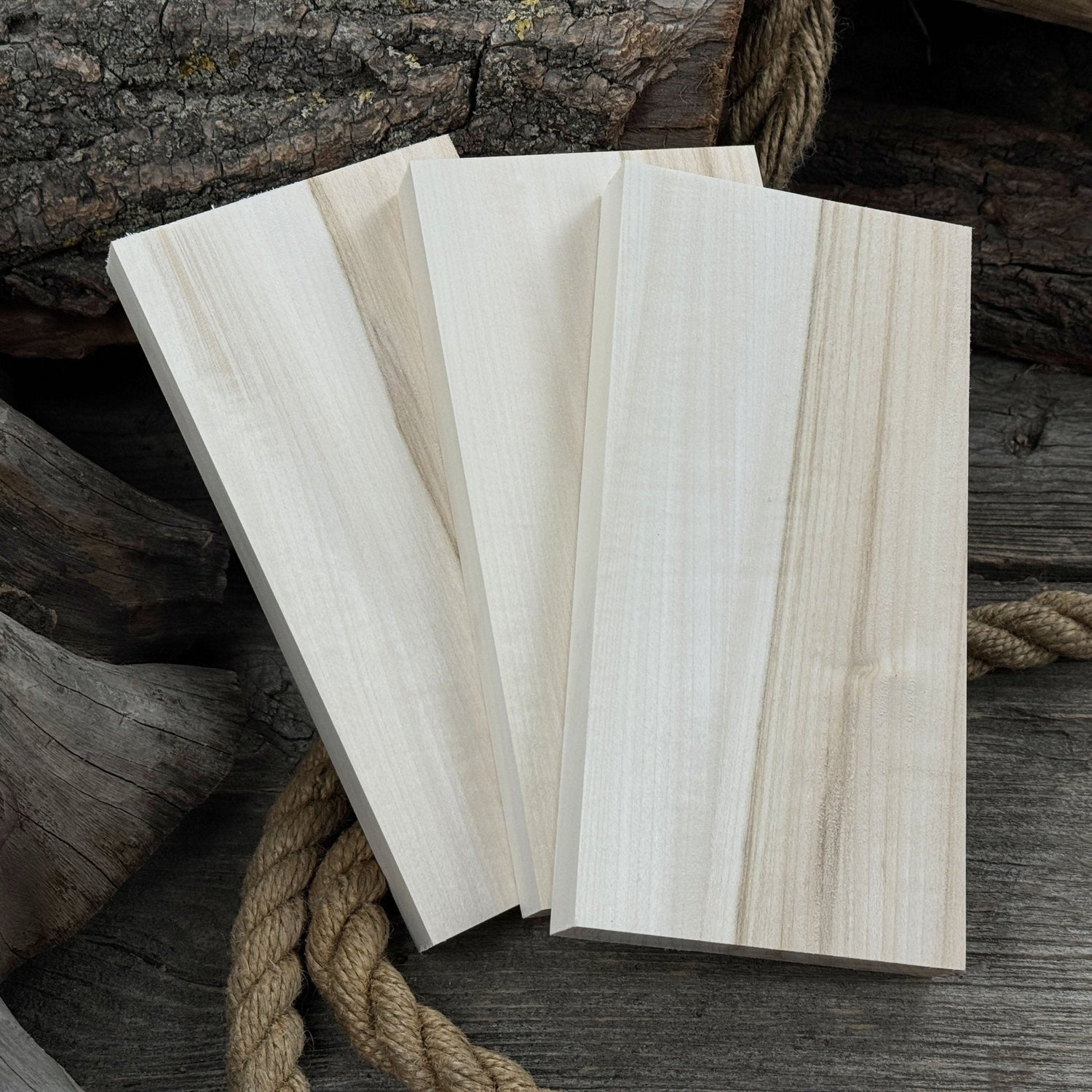 Set of 3 Flat Linden Wood Carving Blanks