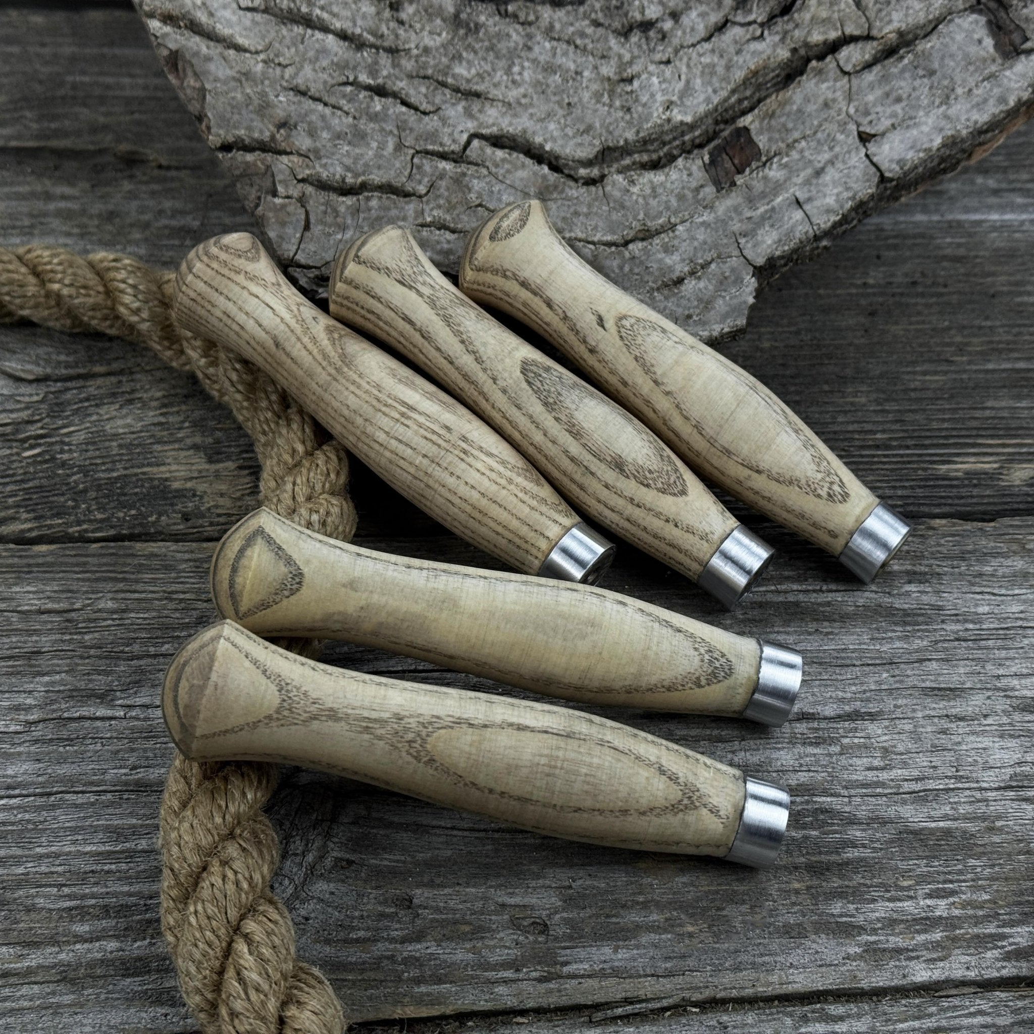 Set of 5 Ash Handles – Ideal for Carving Knives &amp; Hand Tool Repair