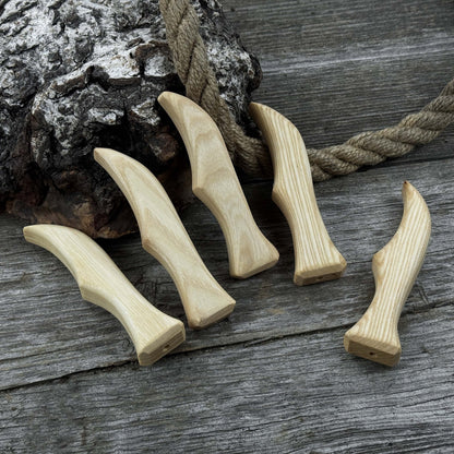 Set of 5 Ash Wood Knife Handles