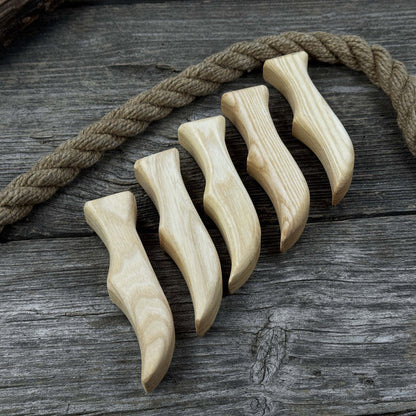 Set of 5 Ash Wood Knife Handles