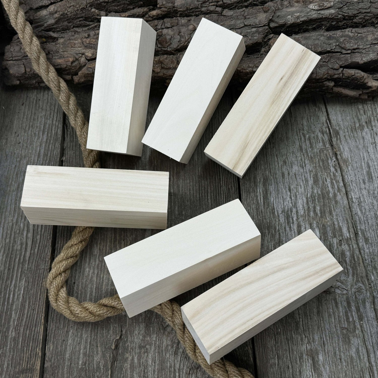 Set of 6 Large Linden Wood Carving Blanks