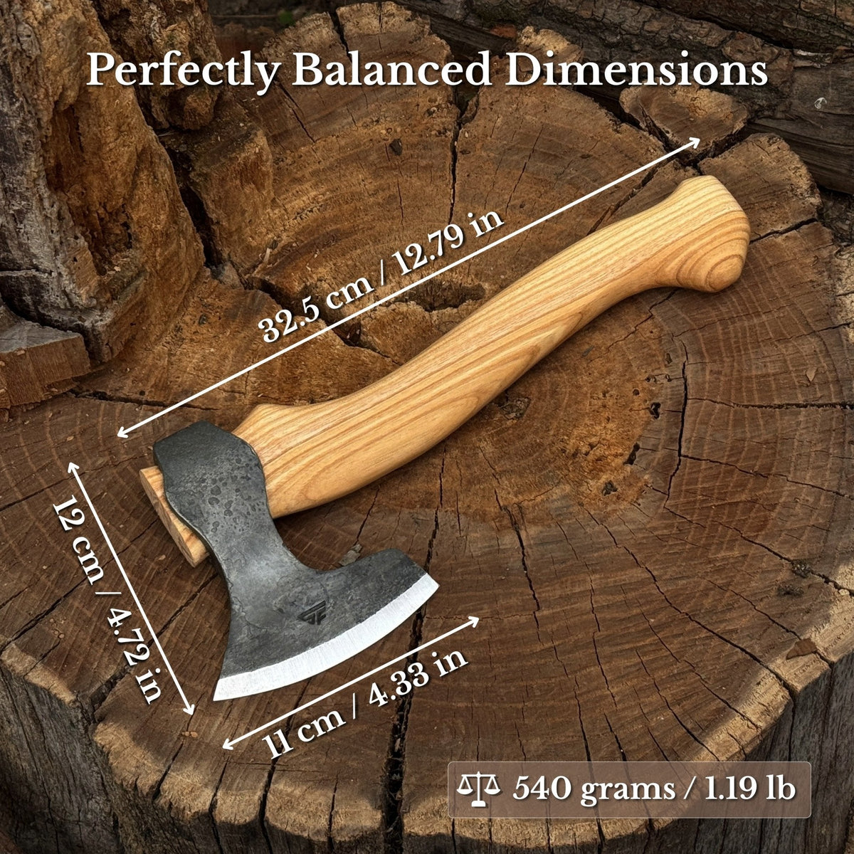 Small Carving Axe, 0.54 kg (1.19 lbs)