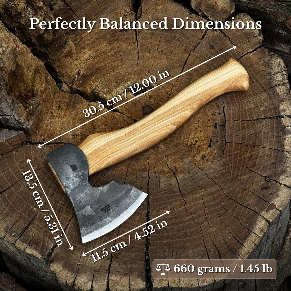 Small Carving Axe, 0.66 kg (1.46 lb)