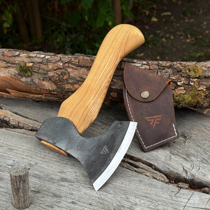 Small Carving Axe with Leather Sheath, 0.47 kg (1 lb)