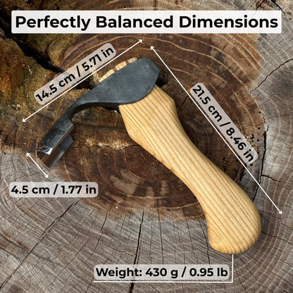 Small Kuksa Adze with Deep Curved (Round) Blade, 4.5 cm (1.8 in)