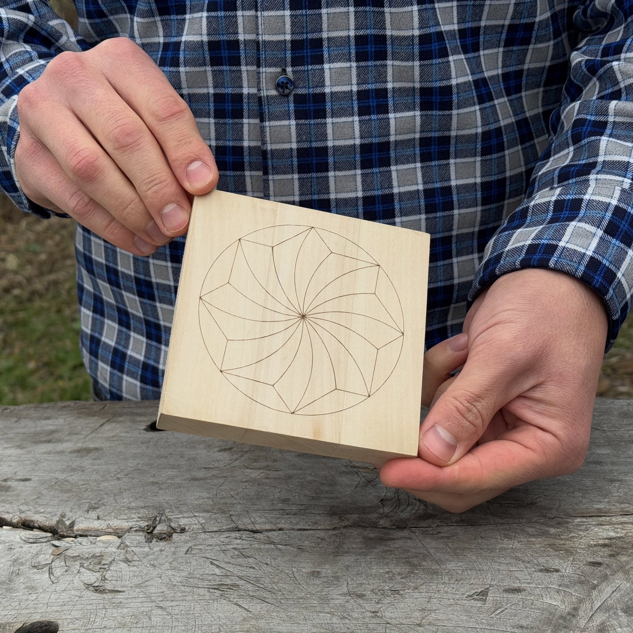 Small Linden Wood Carving Board with Pre-Drawn Pattern
