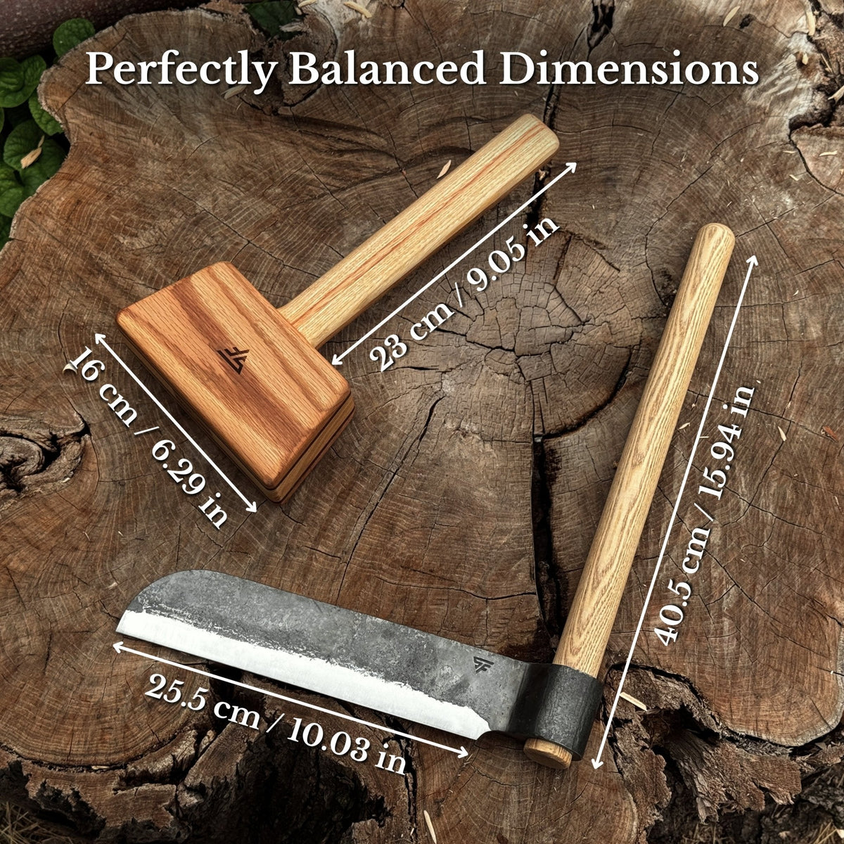 Splitting Froe with Wooden Mallet