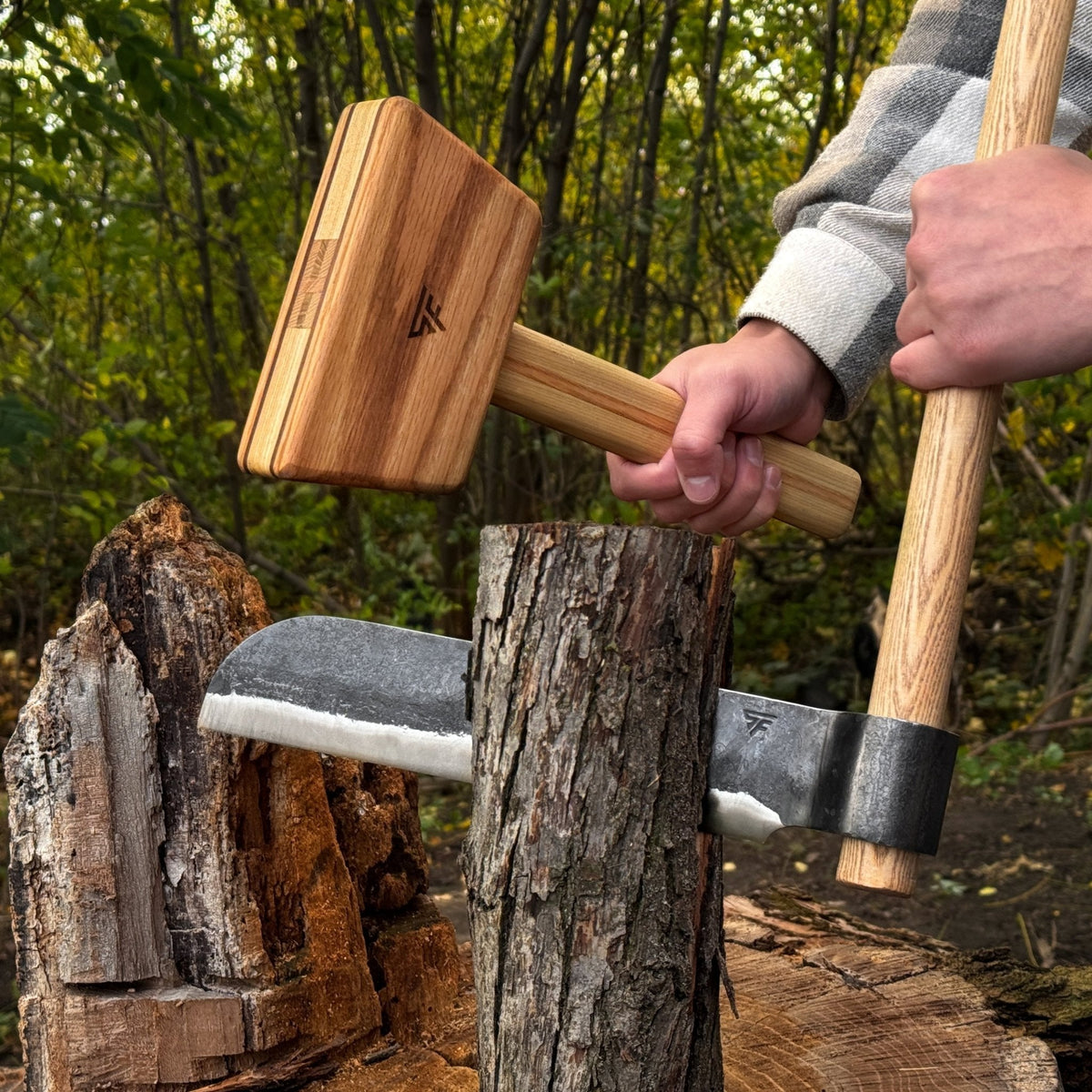 Splitting Froe with Wooden Mallet