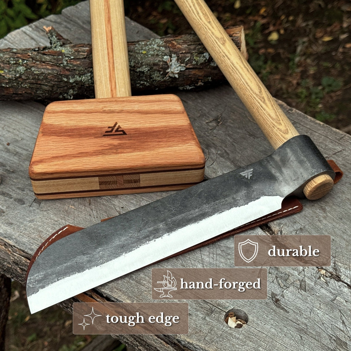 Splitting Froe with Wooden Mallet