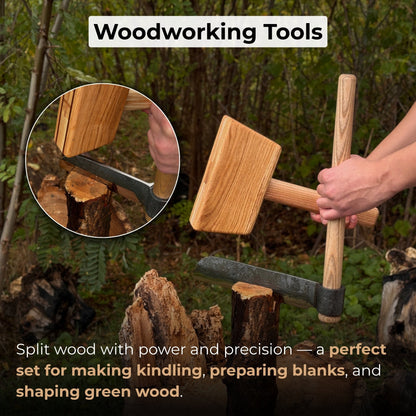Splitting Froe with Wooden Mallet