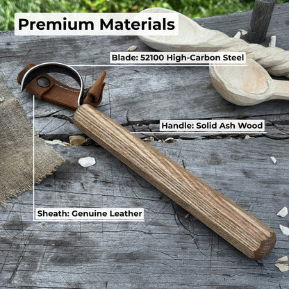 Spoon Carving Hook Knife – Large Radius Curve 5.5 cm (2.17 inches)
