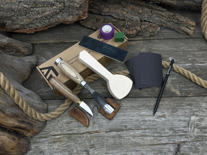 Spoon Carving Kit – All-in-One Whittling Starter Set for Beginners, Adults &amp; Kids