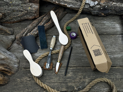 Spoon Carving Kit – Complete Starter Set with Wood, Tools &amp; Accessories – Perfect Gift for Beginners &amp; Hobbyists