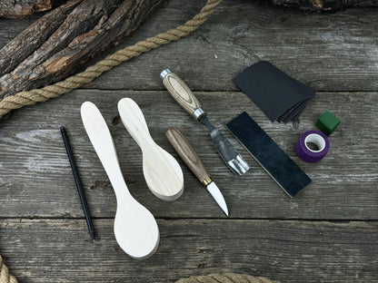 Spoon Carving Kit – Complete Starter Set with Wood, Tools &amp; Accessories – Perfect Gift for Beginners &amp; Hobbyists