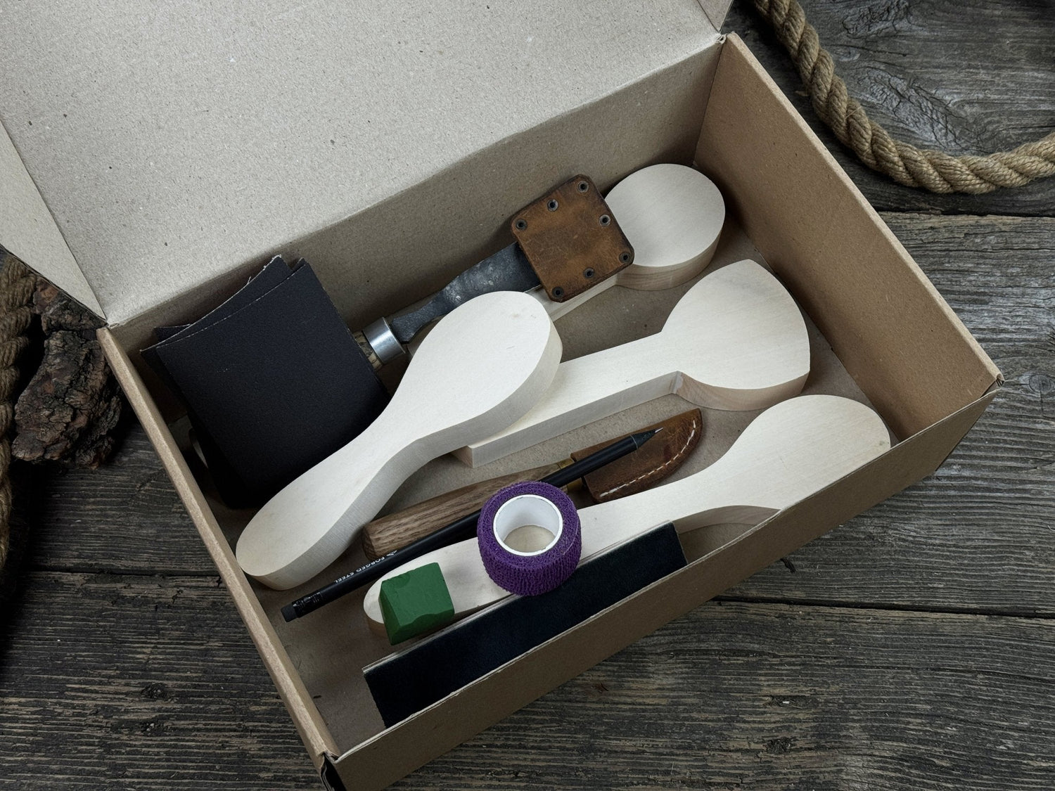 Spoon Carving Kit – DIY Wood Carving Set with Tools &amp; Spoon Blanks for Starters