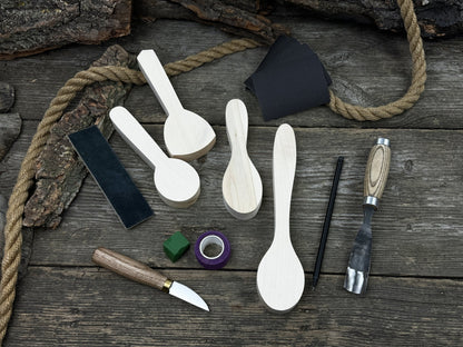 Spoon Carving Kit – DIY Wood Carving Set with Tools &amp; Spoon Blanks for Starters