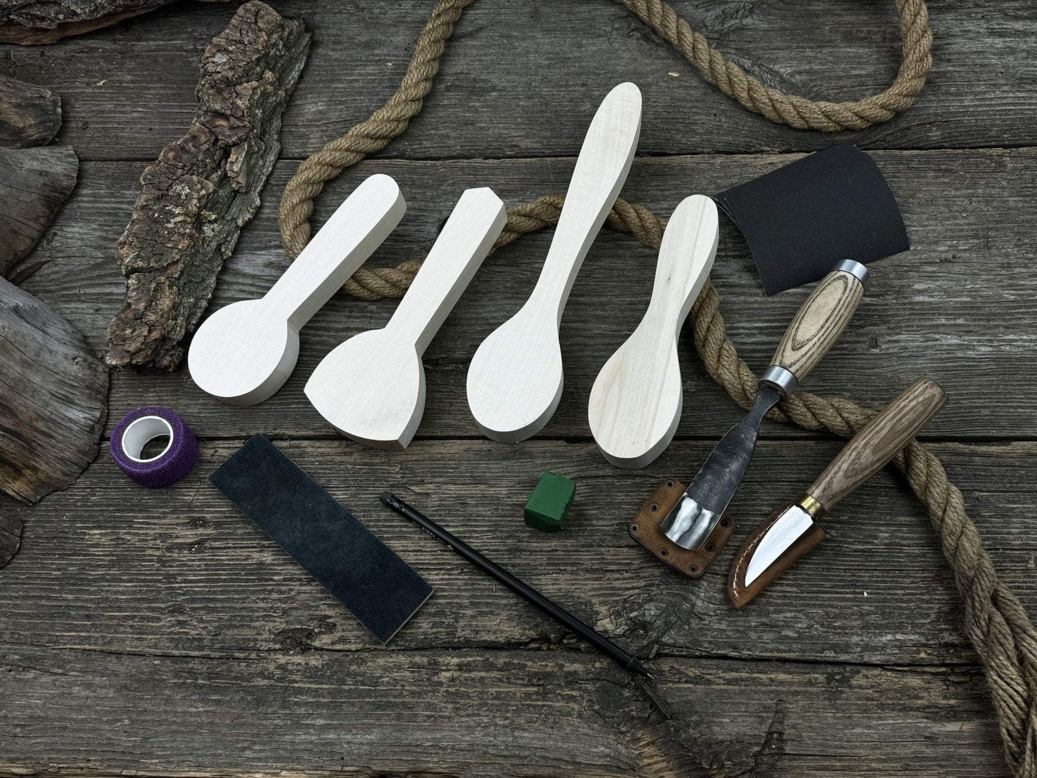 Spoon Carving Kit – DIY Wood Carving Set with Tools &amp; Spoon Blanks for Starters