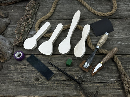 Spoon Carving Kit – DIY Wood Carving Set with Tools &amp; Spoon Blanks for Starters