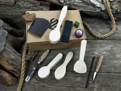 Spoon Carving Kit – DIY Wood Carving Set with Tools &amp; Spoon Blanks for Starters