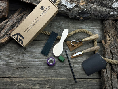Spoon Carving Kit – Full Carving Set with Safety Tape &amp; Polishing Tools