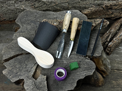 Spoon Carving Kit – Whittling Kit for Beginners with Sharpened Tools &amp; Practice Wood