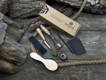 Spoon Carving Kit – Whittling Kit for Beginners with Sharpened Tools &amp; Practice Wood