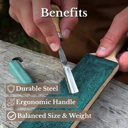 Straight Carving Gouge with Palm Handle, 5-12 mm / 0.20-0.47 in