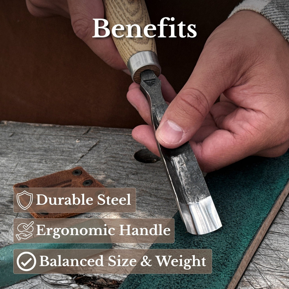 Straight Gouge (Rounded Chisel), 10 - 45 mm (0.4 - 1.8 inches)