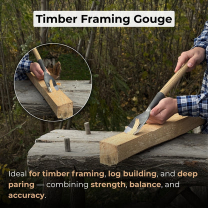 Timber Framing Rounded Chisel, 20 - 100 mm (0.8 - 3.9 inches)