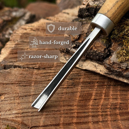 V-Parting Chisel 60 Degree with Palm Handle, 6 mm (0.24 inches)