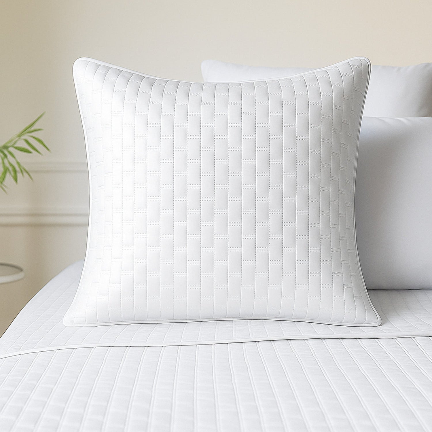 Bamboo Quilted Euro Sham 1 Piece - White