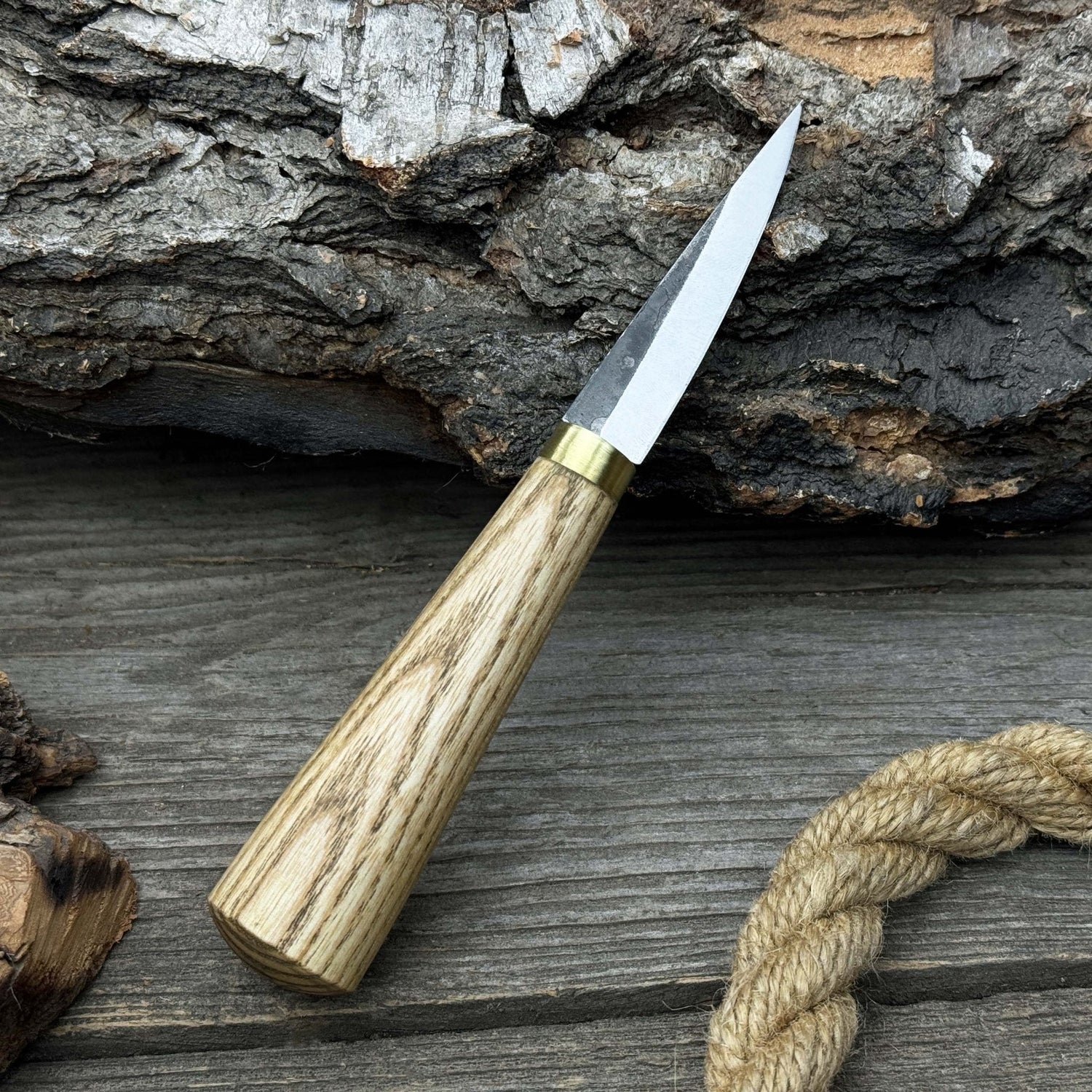 Whittling Sloyd Knife with Leather Sheath, 7.5 cm (2.95 inches)