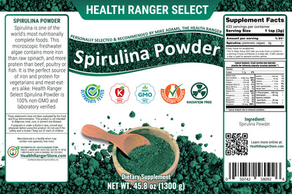 Health Ranger Select Spirulina Powder 1300g, 