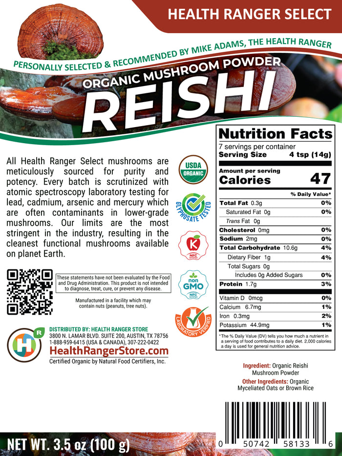 Organic Reishi Mushroom Powder 100g