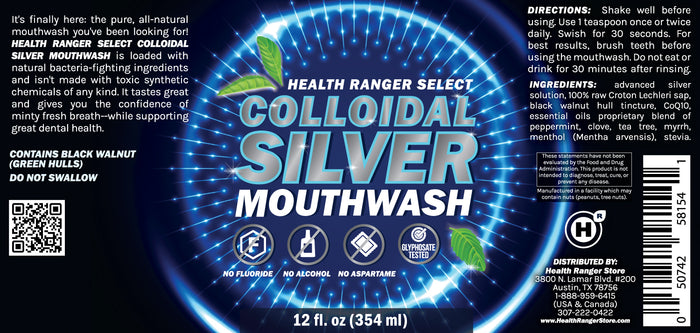 Colloidal Silver Mouthwash (Alcohol Free) 12oz (354ml) (3-Pack)