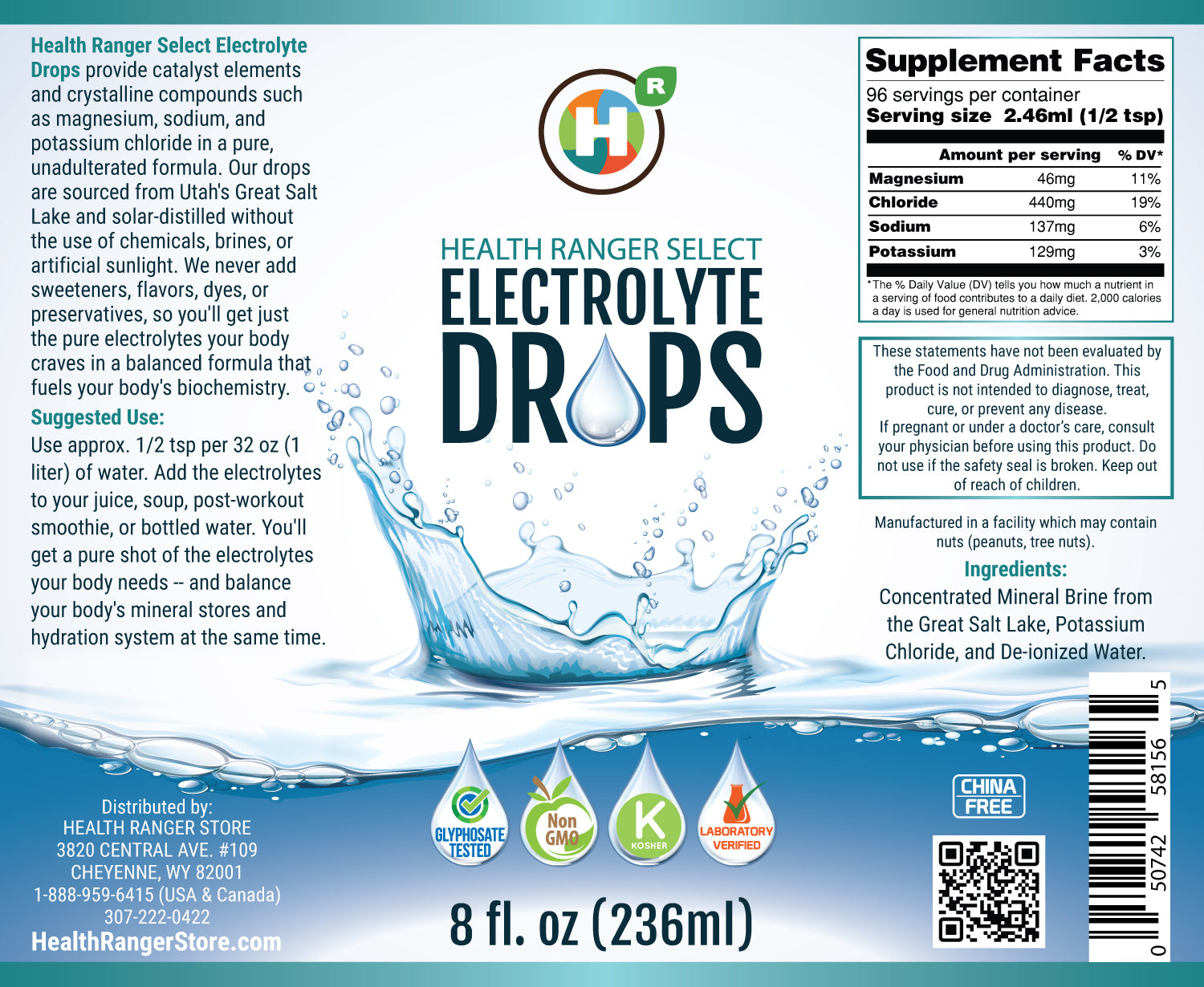 Electrolyte Drops 8 fl oz (236ml) (3-Pack)