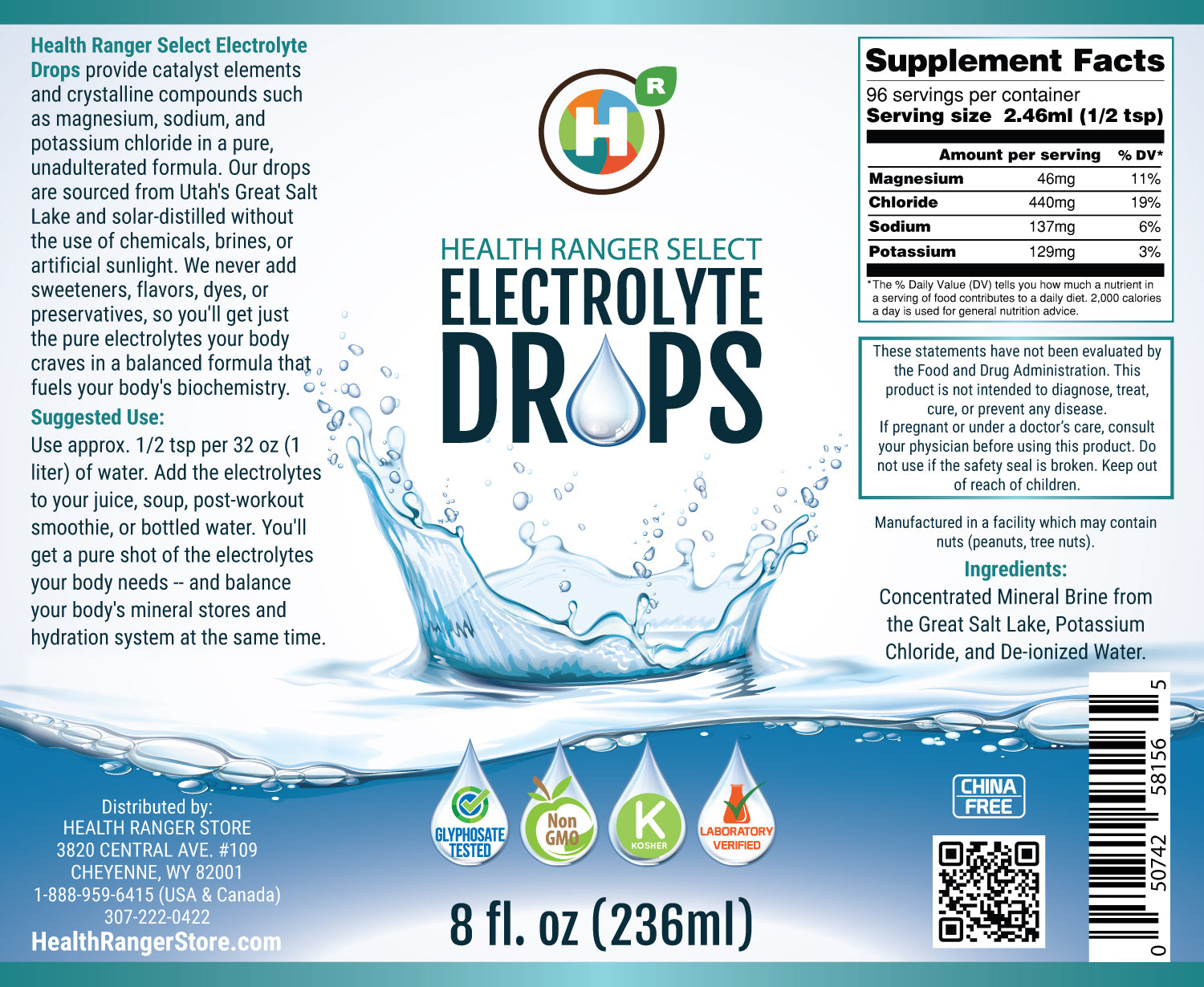 Electrolyte Drops 8 fl oz (236ml)