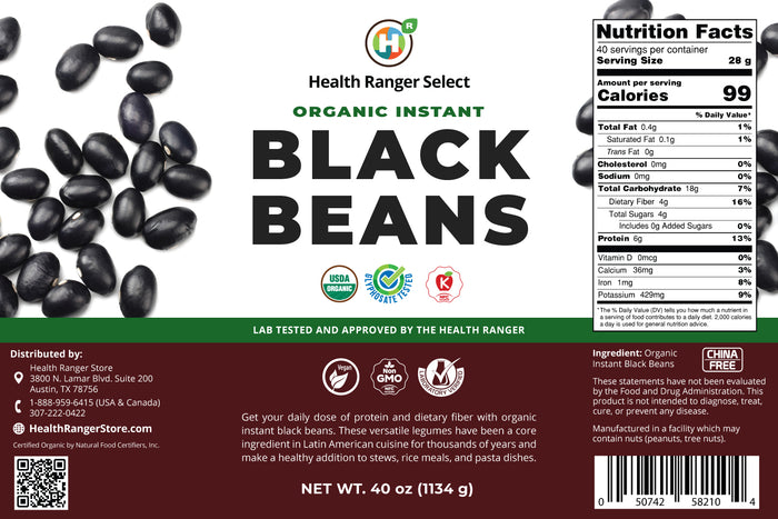 Organic Instant Black Beans 40oz (#10 Can, 1134g) (2-Pack)
