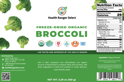 Freeze-Dried Organic Broccoli 5.29oz (