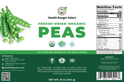 Freeze Dried Organic Peas (16oz, 