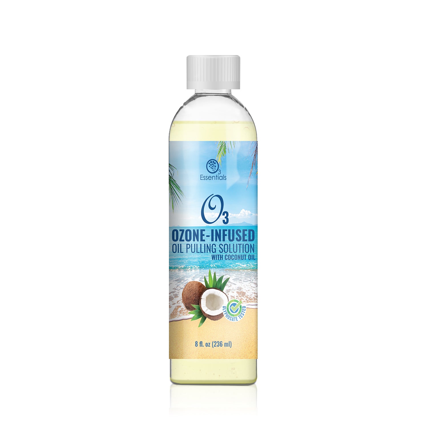 O3 Ozone-Infused Oil Pulling Solution 8oz (with Organic Coconut Oil and Organic Peppermint) + OraMD - The Mouth Doctor