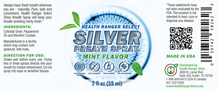 Silver Breath Spray - Mint Flavor 2 fl oz (59ml) (6-Pack)