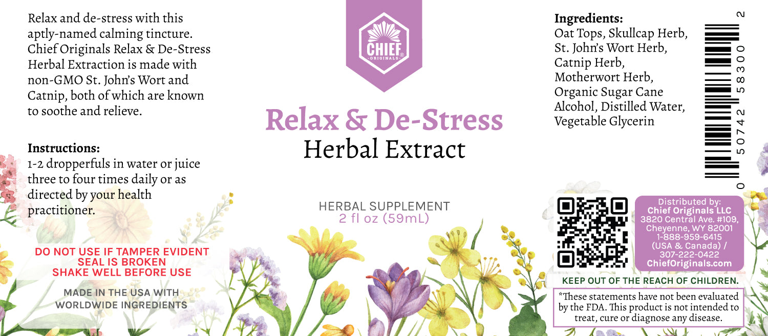 Relax &amp; De-Stress Herbal Extract 2fl oz (60ml) (3-Pack)