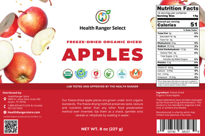 Freeze Dried Organic Apple 3/8 Diced (8oz, 