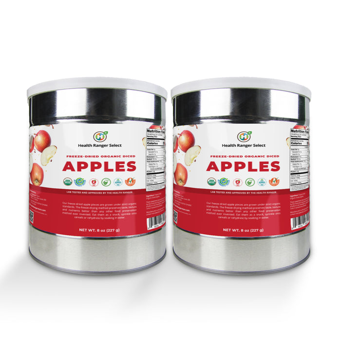 Freeze Dried Organic Apple 3/8 Diced (8oz, #10 can) (2-Pack)