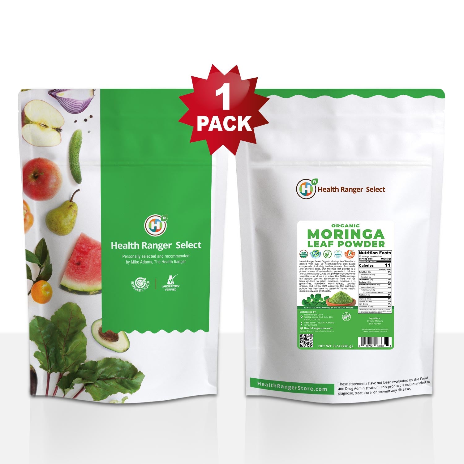 Organic Moringa Leaf Powder 8 oz (226g)