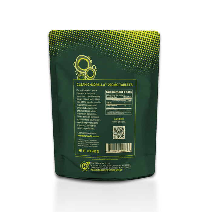 Clean Chlorella 200mg Tablets (1LB, 453g), 2265 tablets